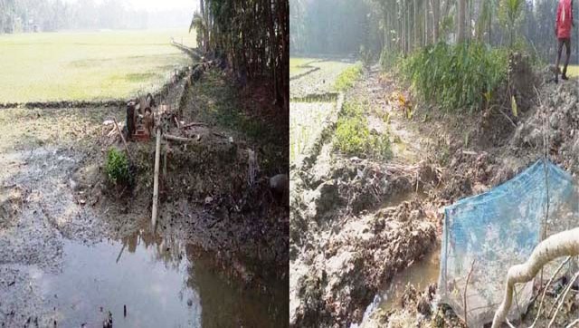উজিরপুরে খাল দখল করে বাধ দিলেন ইউপি সদস্য ইরি ব্লক নিয়ে হতাশ কৃষকরা- priyo barishal