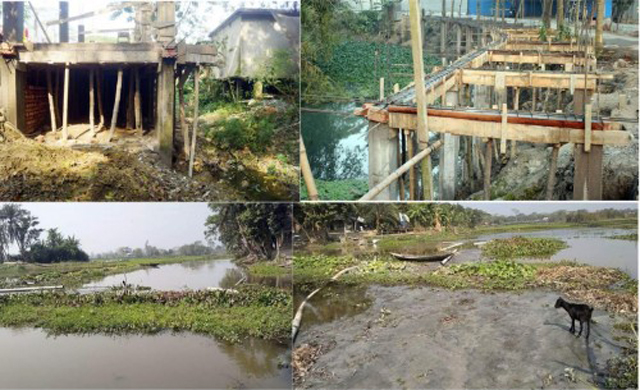 বরিশালে সরকারী খাল দখল করে পাকা স্থাপনা