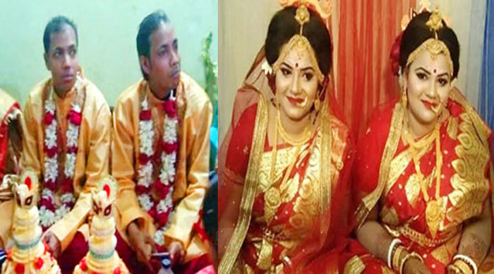 বরিশালে যমজ দুই ভাইয়ের সাথে যমজ দুই বোনের বিয়ে!